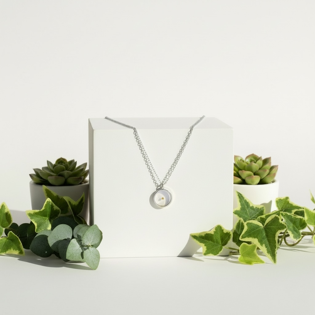 🌿Elegant Mustard Seed Faith Necklace – 18K Gold Plated Round Pendant /Stainless Steel Round Pendant  Silver/Gold 🌿