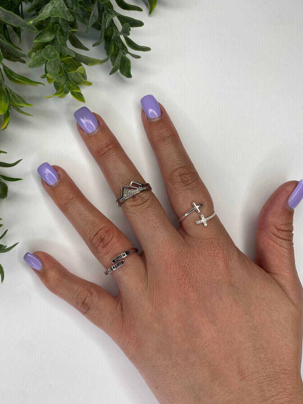 🌿Double Cross Adjustable  Open Ring    – 925 Sterling Silver ✨🌿