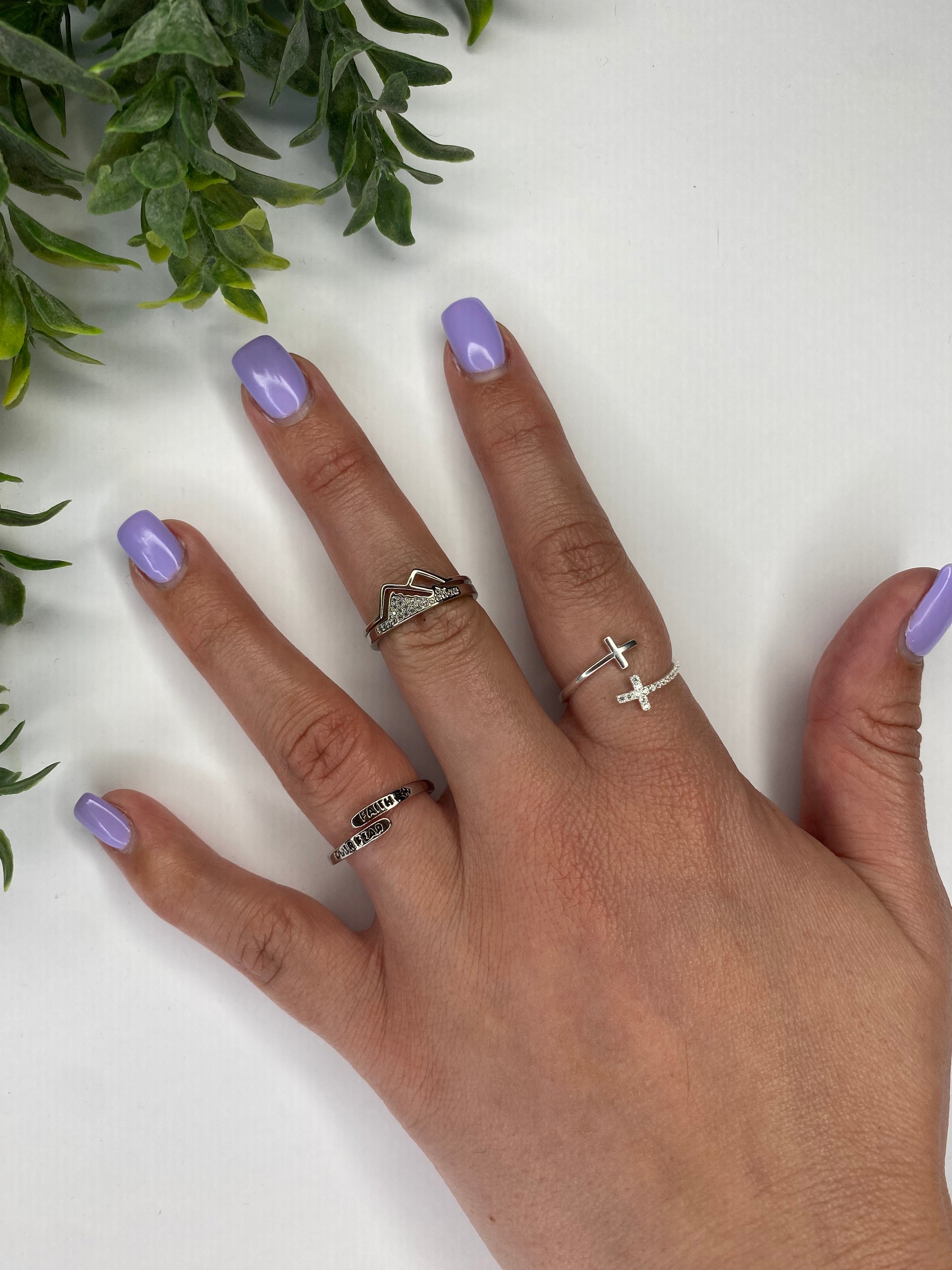 🌿Double Cross Adjustable  Open Ring    – 925 Sterling Silver ✨🌿