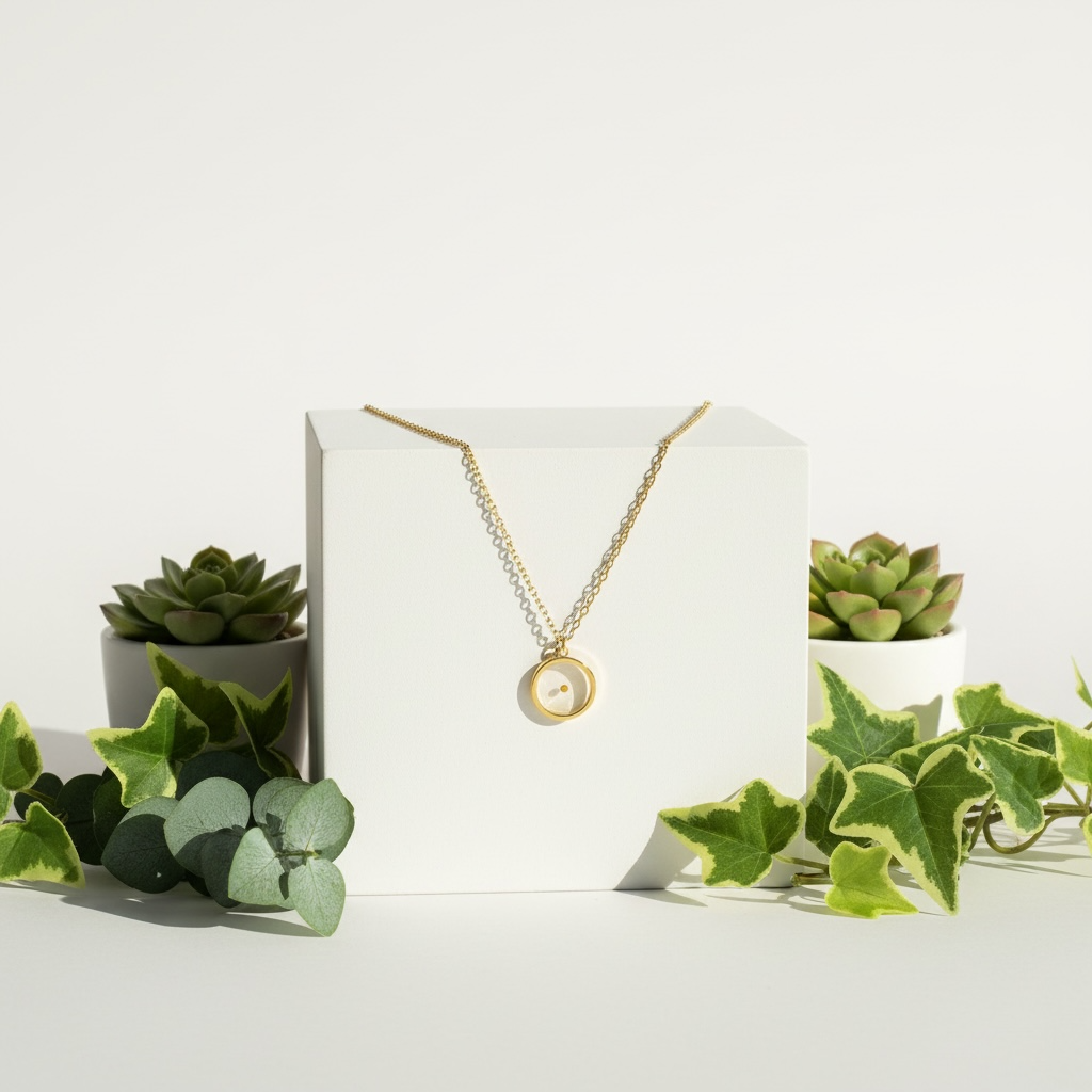 🌿Elegant Mustard Seed Faith Necklace – 18K Gold Plated Round Pendant /Stainless Steel Round Pendant  Silver/Gold 🌿