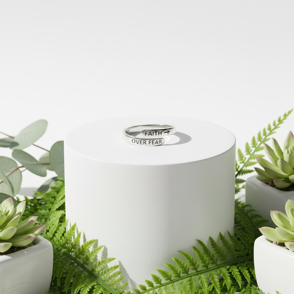 🌿 Faith Over Fear Stainless Steel Ring 🌿