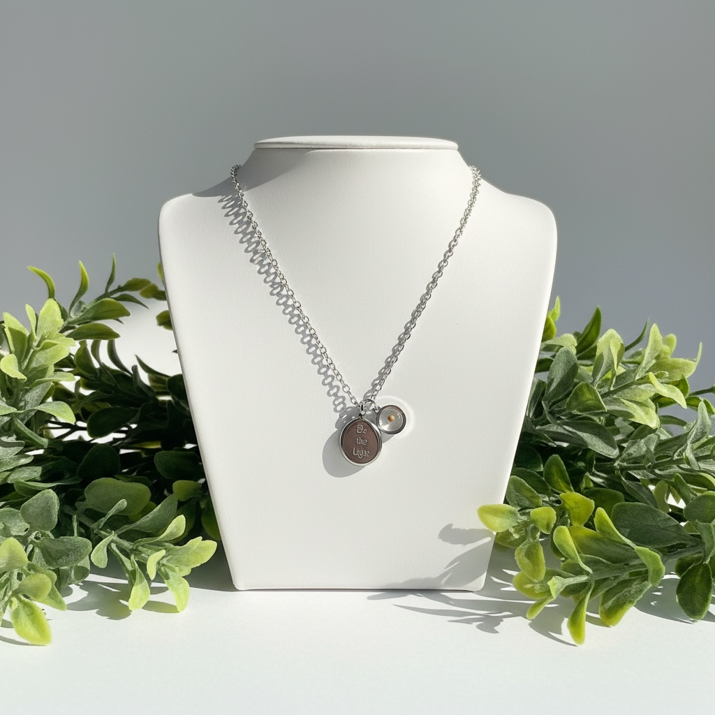 ✨🌿Stainless Steel Mustard Seed Faith Necklace – “Be The Light” Inspirational Pendant✨🌿Gold/silver