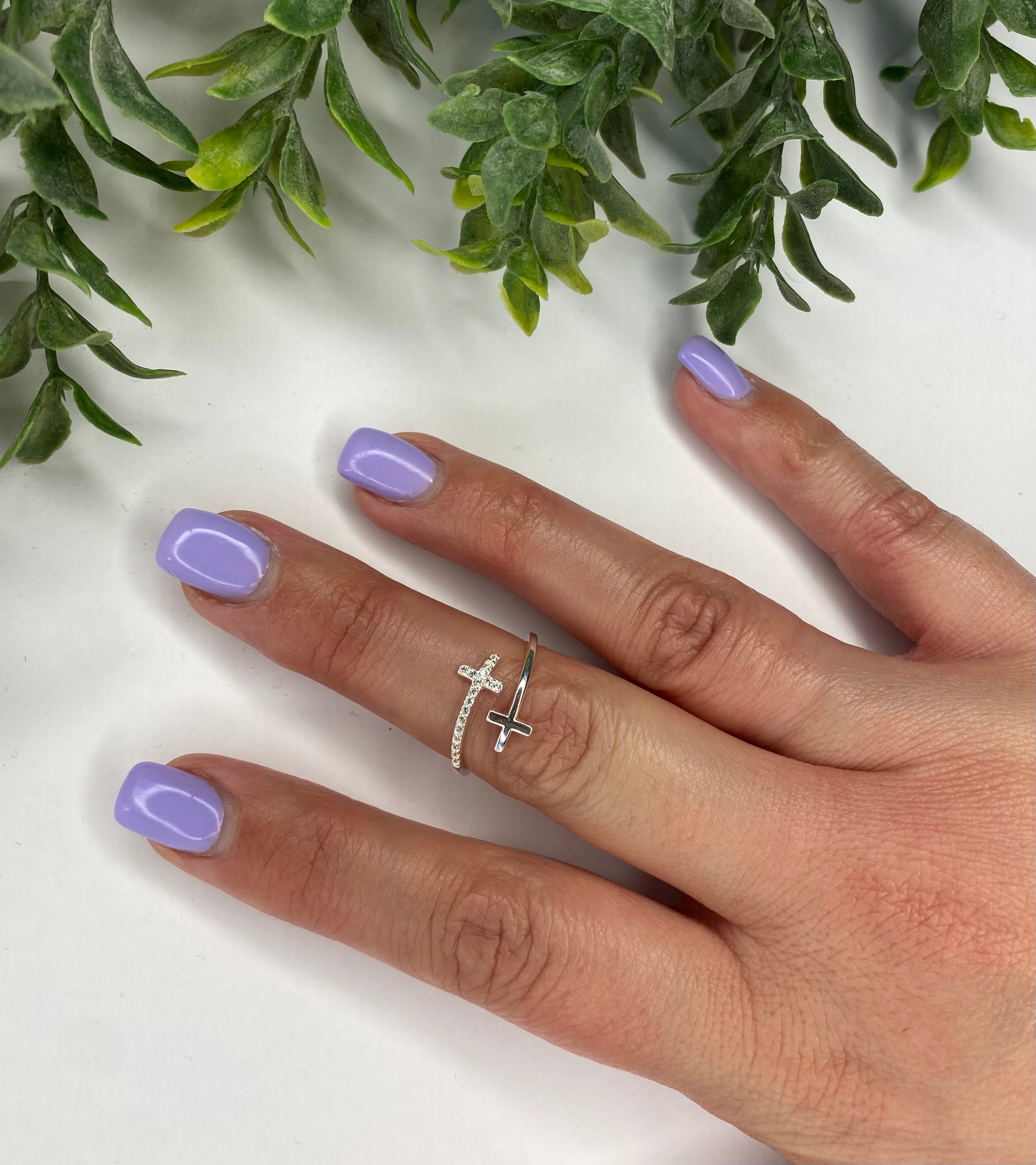 🌿Double Cross Adjustable  Open Ring    – 925 Sterling Silver ✨🌿