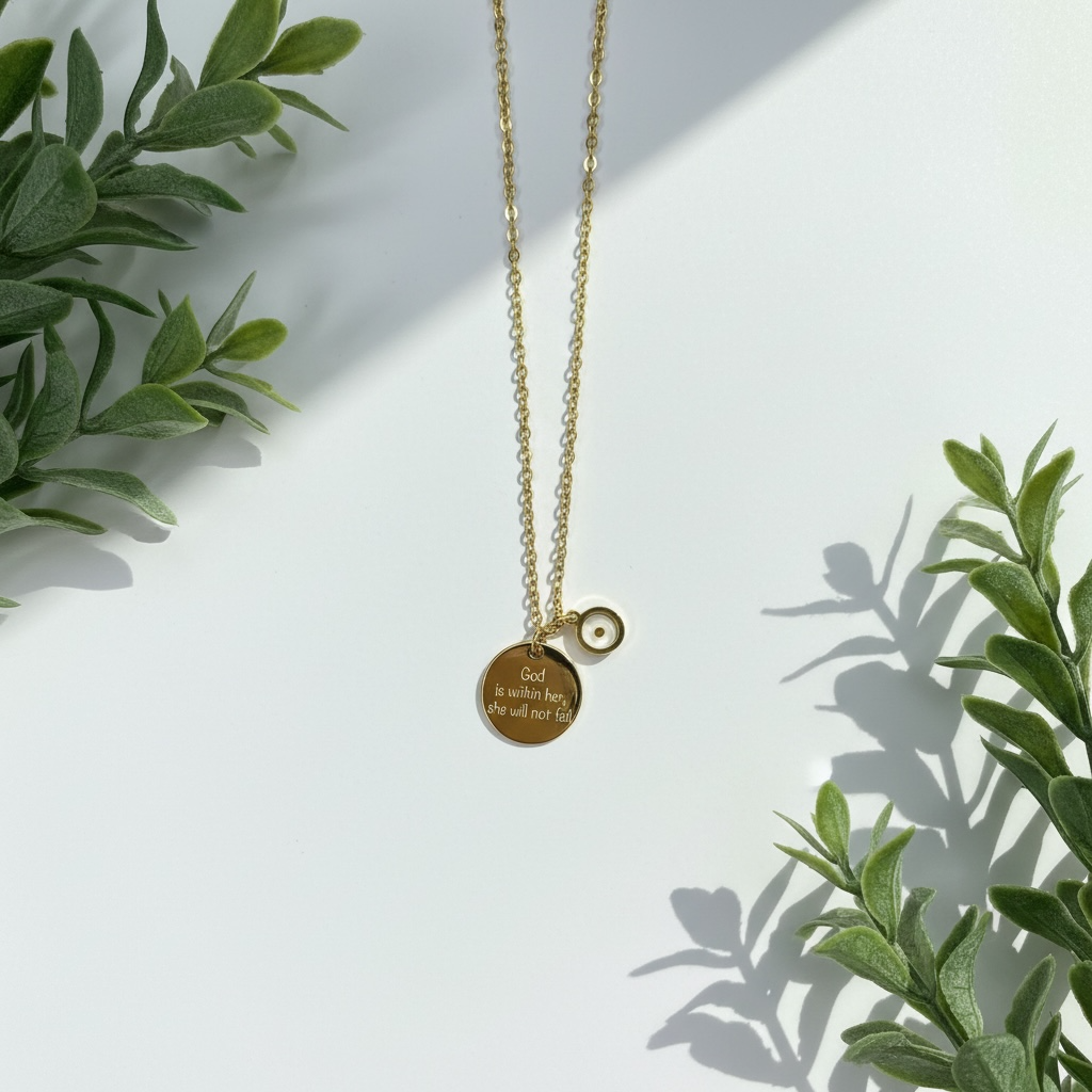 ✨🌿God Is Within Her, She Will Not Fail” Inspirational Pendant- Faith Mustard Seed Necklace🌿✨