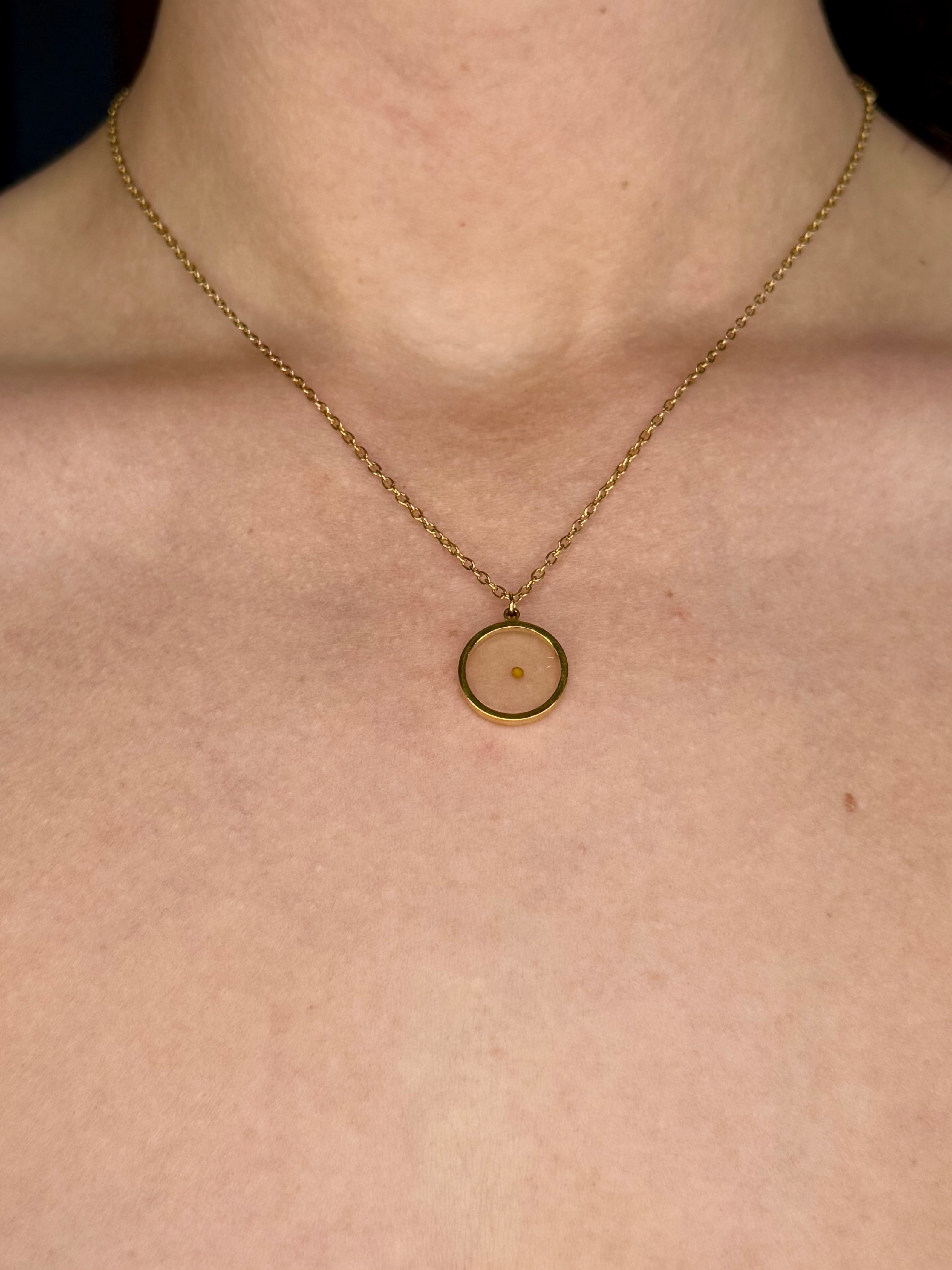 🌿Elegant Mustard Seed Faith Necklace – 18K Gold Plated Round Pendant /Stainless Steel Round Pendant  Silver/Gold 🌿