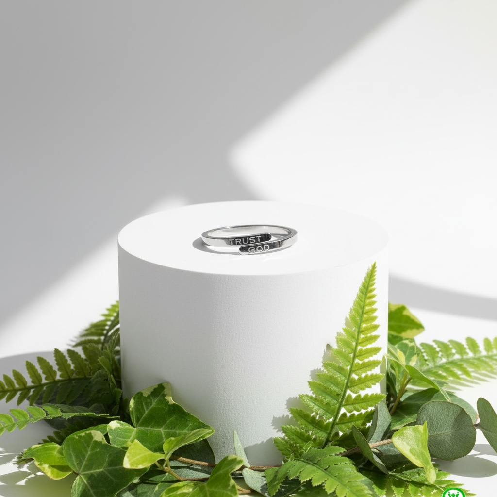 🌿   "TRUST GOD" Adjustable Stainless Steel Ring🌿