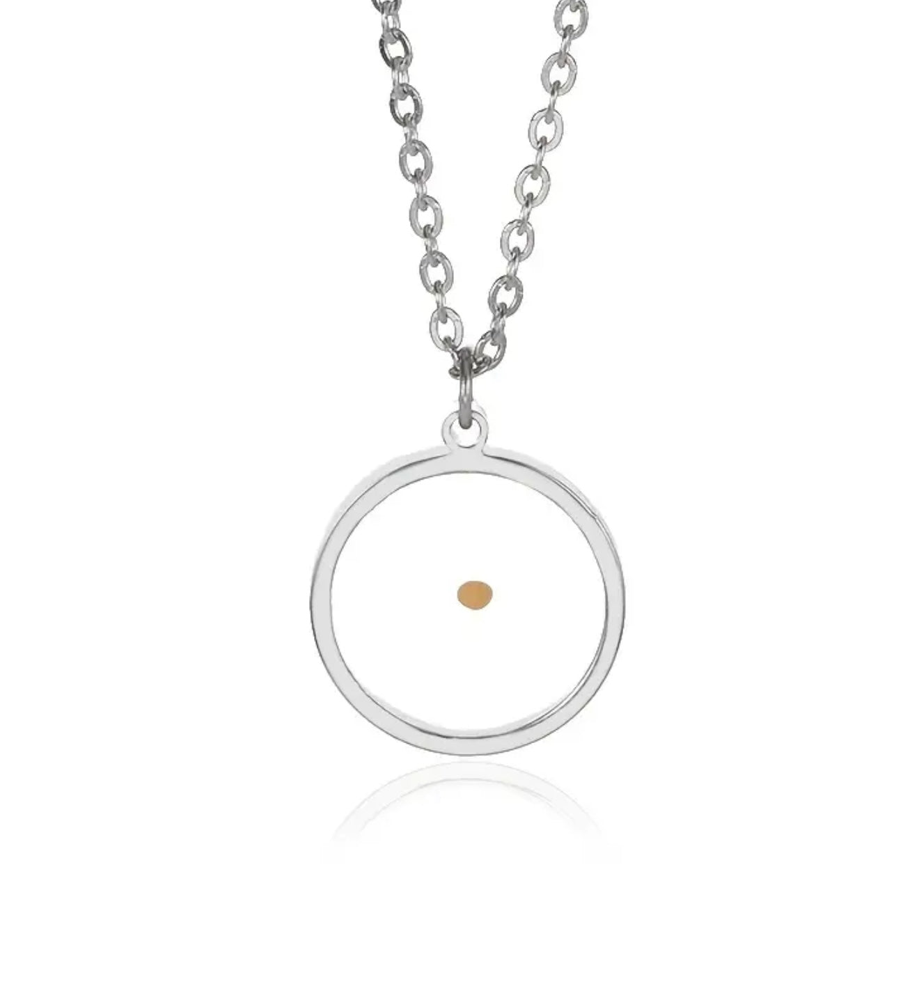 🌿Elegant Mustard Seed Faith Necklace – 18K Gold Plated Round Pendant /Stainless Steel Round Pendant  Silver/Gold 🌿